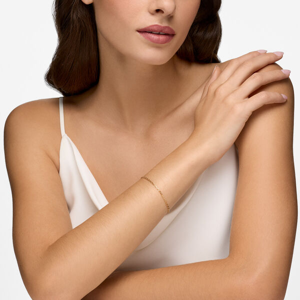 Yellow Gold Diamond-Cut Chain Bracelet